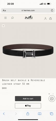 特 Brush Belt Buckle & Reversible Leather Strap 27Mm