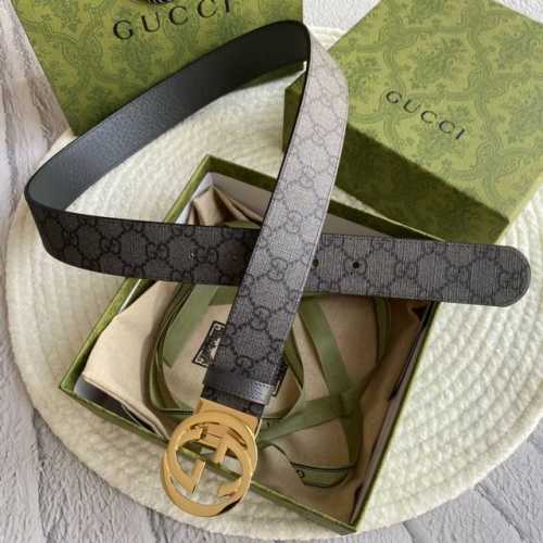 Gucci古奇专柜新款，双面进口原厂牛皮，搭配精品五金旋转扣头，可双面使用，宽度3.8Cm，经典永不过时款，潮流百搭！