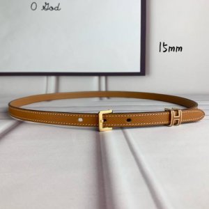 HermèS 爱马仕 女款针扣皮带 原单品质 进口头层牛皮 土黄色手掌纹面搭配土黄色原版底 15Mm宽 配精品金 银钢扣
