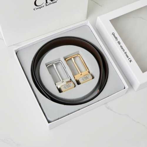 皮带：C K顶级复刻.单扣 双扣 腰带：Ck潮牌.专柜正品.Cooperkelvina原单大牌品质百分百进口原厂头层牛皮，内穿暗扣尾巴.保证真皮-Ck字母Log