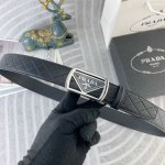 普拉达 特种皮腰带自动带系列 ，原厂五金精品不锈钢扣，手感柔软舒适 宽3.5Cm。