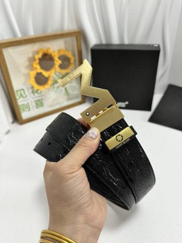 品名：万宝龙 Montblanc 材质：原单牛皮腰带 百分百头层牛皮腰带保证真皮，24K纯钢扣，专柜原单品质、做工精细，时尚大牌，送人自用首选 包装： 请认准如