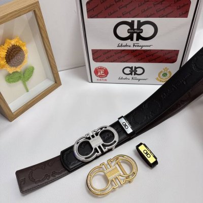 品名：菲拉格幕 材质：原单牛皮腰带 百分百头层牛皮腰带保证真皮，24K纯钢扣，专柜原单品质、做工精细，时尚大牌，送人自用首选 包装： 请认准如图专柜包装赠送打孔