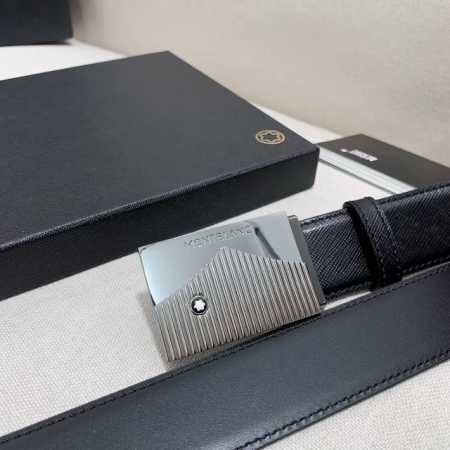 Mont~Blanc万~宝龙 宽3.5Cm 进口双面牛皮 百分百专柜纯铜扣 一带两用 时尚大气 成功男士的必备品 送礼佳品 自行裁剪尺码 扣头可随意搭配！ - 点击图像关闭