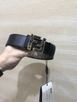 配送专柜包装 打孔针 特批 新款 Fd 宽38 Mm 支持Nfc 芯片扫描，标志造型皮带，原版亮面间色 亚克力F铆钉扣，进口原版小牛皮压花制成，镀金表面金属制品