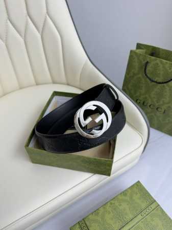 特 Gucci，原厂精密电渡扣头，意大利原厂皮，宽4.0Cm，代购级。 - 点击图像关闭