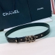 特 C Hanel Logo 皮条配色 Cc扣 黄铜金色金属 3.0Cm精品 羊皮腰带 手感柔软极佳 典雅 欧码75、80、85、90、95、100 不含扣长度