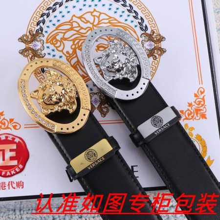 品名：范思哲 腰带原单 皮带 材料：百分百头层牛皮，保证真皮。24K纯钢扣双面可用专柜同等质量， 送人自用首选 包装： 请认准如图专柜包装，赠送打孔器，银联发票 - 点击图像关闭