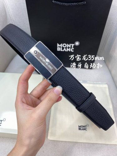 万宝龙男士自动腰带- 宽度34Mm 316精品钢扣 精工打造 手感柔软 可以裁剪