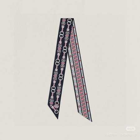 Hermes Twilly“Harnais En Rosace” 爱马仕Hermes Harnais En Rosace Twilly小丝巾 Twilly小丝巾 - 点击图像关闭
