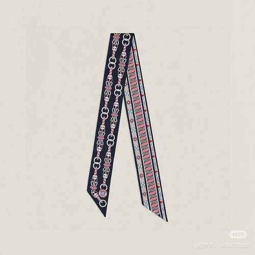 Hermes Twilly“Harnais En Rosace” 爱马仕Hermes Harnais En Rosace Twilly小丝巾 Twilly小丝巾