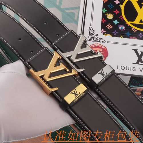 腰带皮带：Lv 路易威登原单牛皮腰带 男款皮带：材质百分百头层牛皮腰带保证真皮皮带，专柜原单品质、做工精细，时尚大牌，送人自用首选包装： 请认准如图专柜包装赠送