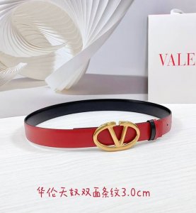 3.0Cm 华伦天奴双面条纹腰带 双面头层牛皮皮料 长度 .75.80.85.90.95.100.105.欧 铜五金扣原版开模定制庆祝]