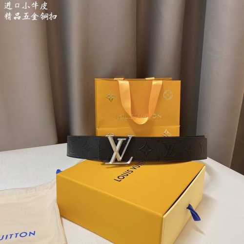 Lv路易威登 官网同步 宽度4.0Cm 精品扣 搭配设计 用了精品电镀五金 工艺精湛 双面进口小牛皮