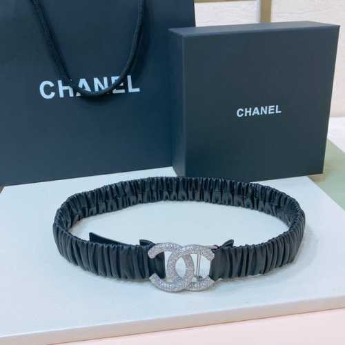 Chanel Cc水钻 黄铜Logo扣 小牛皮 银色金属 与 金色金属 3.0Cm精品 弹力十足 百搭 优雅 码数含扣S=65Cm总长 可用75、80、85 M