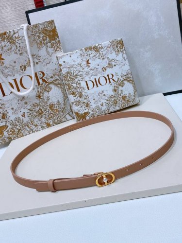 特 Dior Montaigne Jolie Belt 光滑小牛皮和白色树脂珍珠 饰有*Christian Dior*标志 小牛皮腰带1.5cm