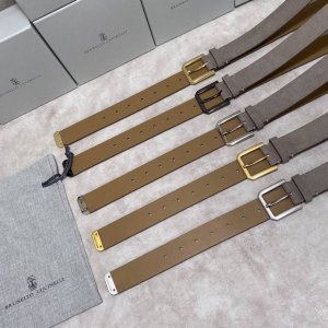 配原版包装，Brunellocucinelli布内罗 古奇拉利3.5宽男士真皮磨砂牛皮双面头层意大利品牌，休闲装搭配设计风格，欢迎大家转载图片。