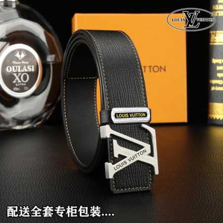 高端品質，實物拍攝 批p 配全套包裝 品牌：Lv海外原單 扣頭材質：雙色純鋼扣 帶身材質正面：38Mm寬度採用雙面進口頭層牛皮腰 - 点击图像关闭