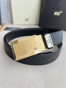 品名：万宝龙.Montblanc原单 腰带 皮带 型号：挂扣，新款原版经典精品花纹挂扣，实物拍摄，原版头层牛皮 材料：百分百头层牛皮，保证真皮。双面可用专柜同等