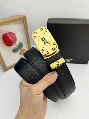 品名：万宝龙 Montblanc 自动带 材质：原单牛皮腰带 百分百头层牛皮腰带保证真皮，24K纯钢扣，专柜原单品质、做工精细，时尚大牌，送人自用首选 包装：