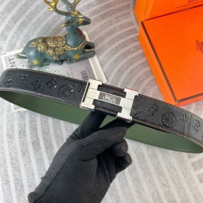 爱马仕 特种皮腰带系列 ，原厂五金精品不锈钢扣，手感柔软舒适 宽3.8Cm。