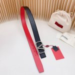 特 3.4Cm 华伦天奴新款，双面头层牛皮鳄鱼纹皮料，长度：.75.80.85.90.95.100.105.110欧，铜五金钻扣原版开模定制庆祝]