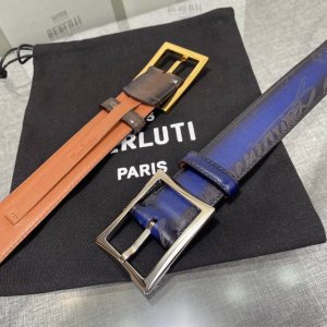 配原包装3.5宽Berluti 布鲁提 新款上新 最新款男士腰带，高端质感感受，顶级擦色小牛皮质感极好，五金Logo立体分明，欧美风格走马蜡线手工缝制，色泽高端