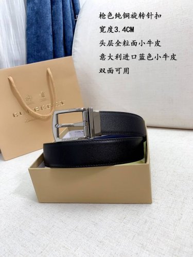 Made In Italy 批 配全套包装 品牌：巴宝莉海外原单 扣头材质：精品实心铜扣 带身材质正面：35Mm宽度采用双面采用进口头层牛皮腰带，纯钢质五金扣头
