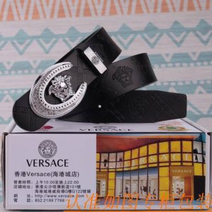 腰带皮带：范思哲原单牛皮腰带 男款皮带：材质百分百头层牛皮腰带保证真皮皮带，专柜原单品质、做工精细，时尚大牌，送人自用首选包装： 请认准如图专柜包装赠送打孔器手