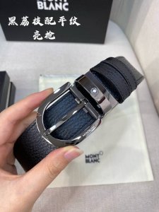 Montblanc万宝龙 宽3.5Cm 采用头层牛皮 精品针式扣头 自由裁剪商务休闲皮带。