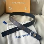 L0Uis Vuitt0N 今季新品 女士原單腰帶 寬度30毫米 經典小花帆布面配已素面小牛皮底 搭配新款花卉圖案五金 可雙面佩戴 百搭款