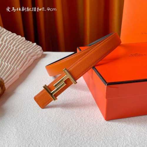 特 女神必备 Hermes㊣ 原单爱马仕，宽2.4Cm进口原版皮带身，双面可两面用，精品电镀五金 ！