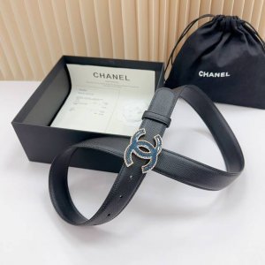 特 3.0Cm香奈儿新款腰带，双面头层牛皮皮料，长度：.75.80.85.90.95.100欧，铜五金扣原版开模定制庆祝]