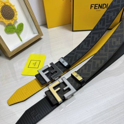 品名：芬迪 Fendi 原单 材质：原单牛皮腰带 百分百头层牛皮腰带保证真皮，24K纯钢扣，专柜原单品质、做工精细，时尚大牌，送人自用首选 包装