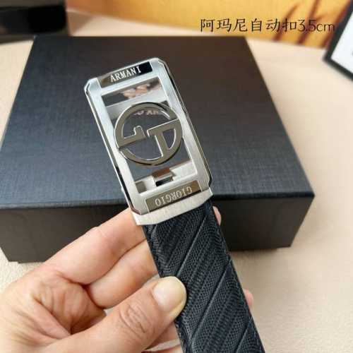 品牌： 阿玛尼 新款进口小牛皮，手感细腻柔软。搭配纯钢自动精品钢扣，宽度：3.5Cm