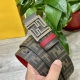 图片包装＋10 Fendi 芬迪 专柜同款 宽4.0Cm 双环正反用腰带 Ff按钉搭扣 红色Cuoio Romano皮革材质 反面面料带有烟草黄和黑色Ff图案