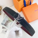Lv 特种皮腰带系列 ，原厂五金精品不锈钢扣，手感柔软舒适 宽3.8Cm。