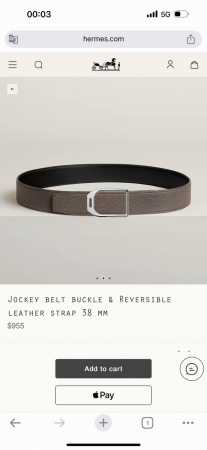 特 Jockey Belt Buckle & Reversible Leather Strap 38Mm - 点击图像关闭