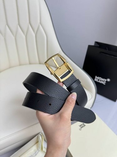 Montblanc万宝龙 宽3.5cm 采用头层牛皮 精品针式扣头 自由裁剪商务休闲
