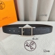 HermèS 爱马仕针扣皮带 原单品质 双面荔枝纹 黑+咖啡 32Mm宽 双面可用 配官网经典H亮金 亮银 亮枪扣