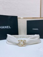 Chanel 光面Cc黄铜搭扣. 羊皮弹力腰带 弹性极好 3.0Mm精品 手感柔软 码数含扣70、75、80、85、90