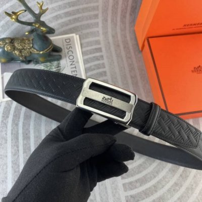 爱马仕 特种皮腰带自动带系列 ，原厂五金精品不锈钢扣，手感柔软舒适 宽3.5Cm。