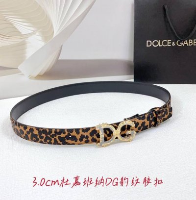 特 3.0Cm 杜嘉班纳D&G 腰带，豹纹面平纹底，长度：.75.80.85.90.95.100.欧，铜五金滴胶扣原版开模定制庆祝]