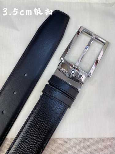 Montblanc万宝龙 宽3.5Cm 采用头层牛皮 精品针式扣头 自由裁剪商务休闲皮带