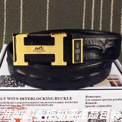 品名：爱玛仕.Her..Mes鳄鱼骨 型号：认准如图专柜包装，赠送打孔器材料：百分百头层牛皮皮带，24K纯钢扣永不掉色保证真皮鳄鱼纹路。专柜同等质量， 送人自用