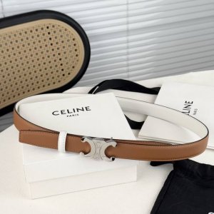 Celin E新品立体浮标扣女士腰带 意大利进口小牛皮 搭铜扣 宽度2.5双面佩