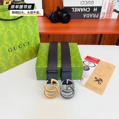 Gucc古奇G家 原单新品 带身采用雙面意大利進口原廠牛皮纹 非市场普通版本 黑色经典配色 百搭适合各种场合 扣头精品设计注意细节 宽度3.8Cm