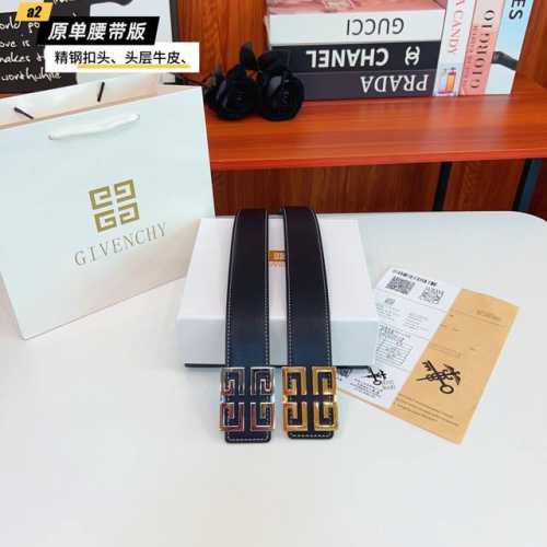 纪梵希家 原单新品 带身采用雙面意大利進口原廠牛皮纹 非市场普通版本 黑色经典配色 百搭适合各种场合 扣头精品设计注意细节 宽度3.8Cm