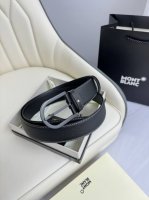 特 Montblanc万宝龙 宽3.5cm 采用头层牛皮 精品针式扣头 自由裁剪商务休闲