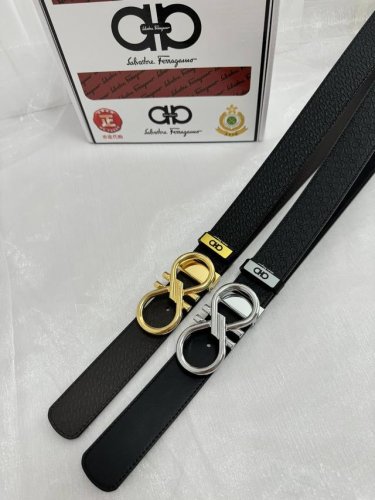 品名：菲拉格幕 原单 材质：原单牛皮腰带 百分百头层牛皮腰带保证真皮，24K纯钢扣，专柜原单品质、做工精细，时尚大牌，送人自用首选 包装： 请认准如图专柜包装赠